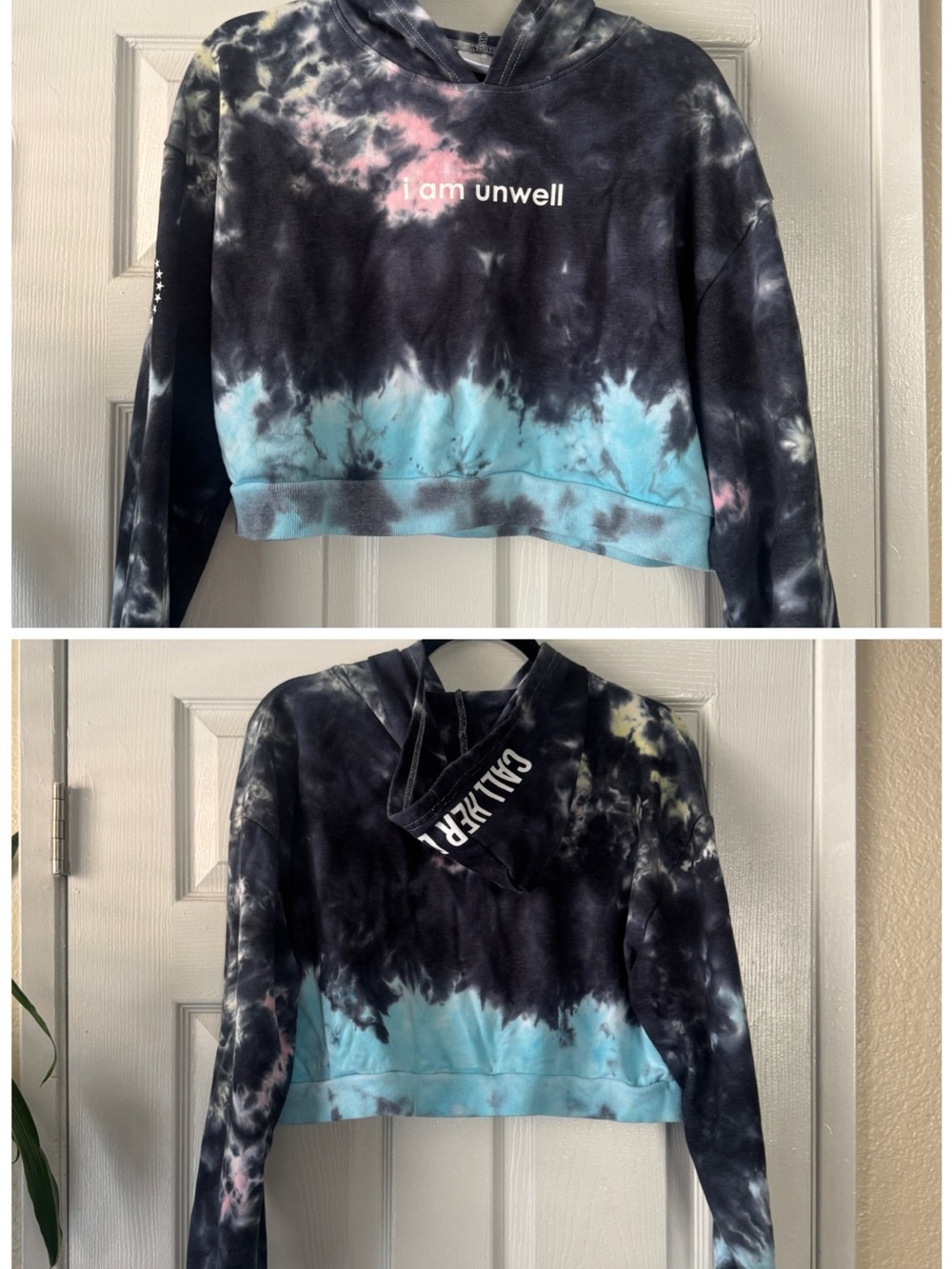 Barstool Sports Call Her Daddy Tie-Dye Cropped Hoodie "i am unwell" XL